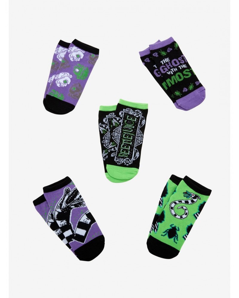Beetlejuice Ghost With The Most No-Show Socks 5 Pair $4.53 Merchandises