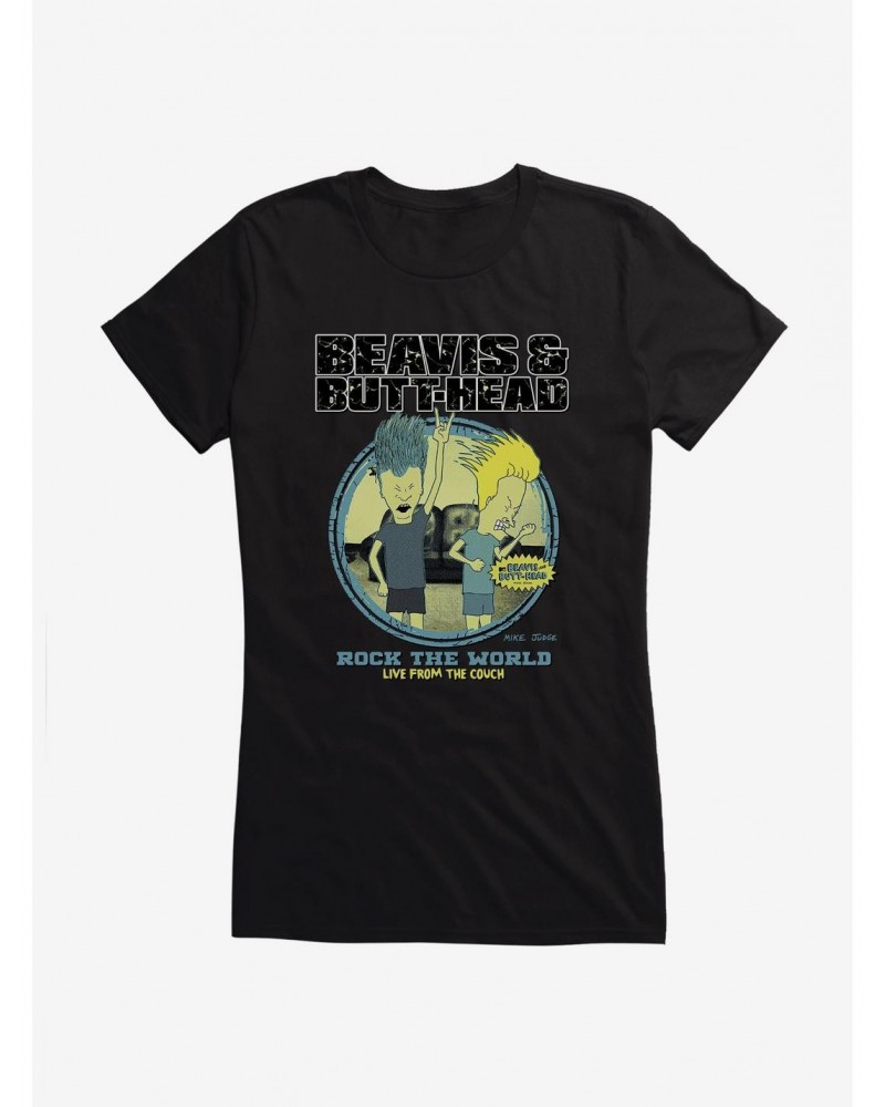 Beavis And Butthead Rock The World Girls T-Shirt $8.96 T-Shirts
