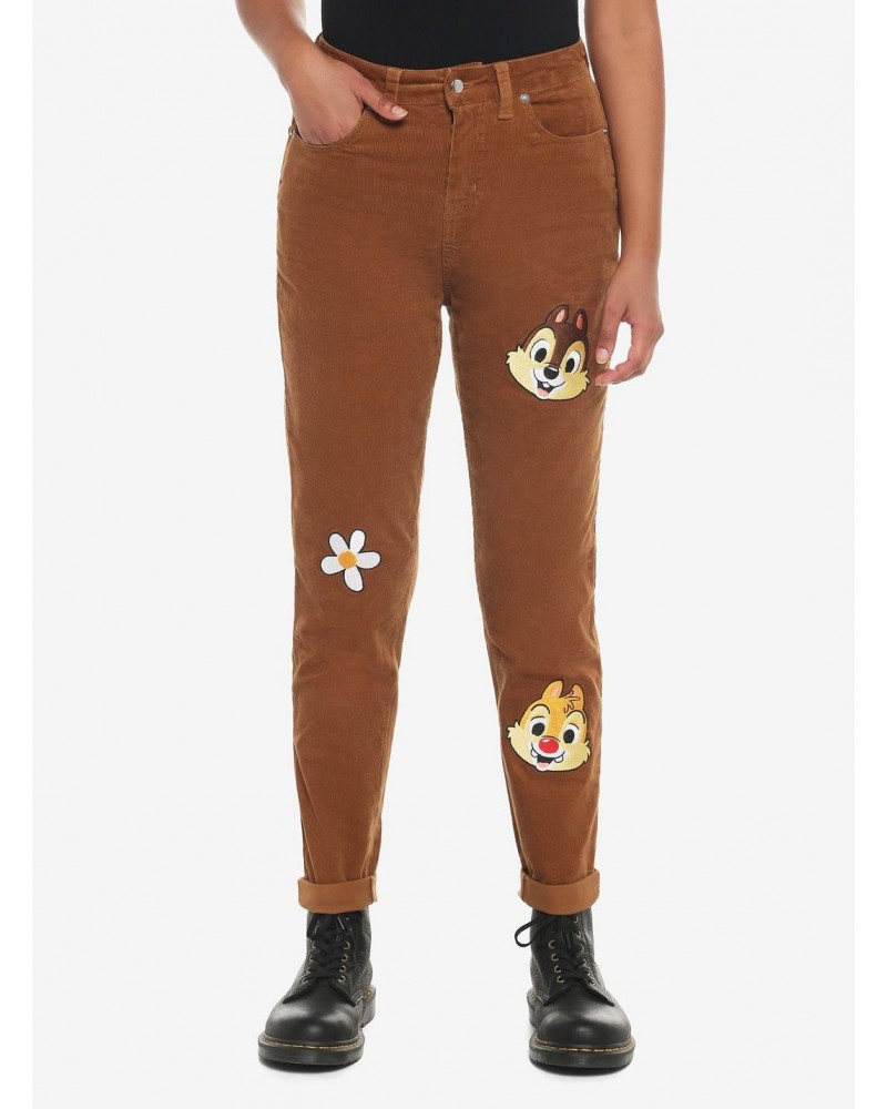 Disney Chip 'N' Dale Embroidered Corduroy Mom Jeans $12.69 Jeans
