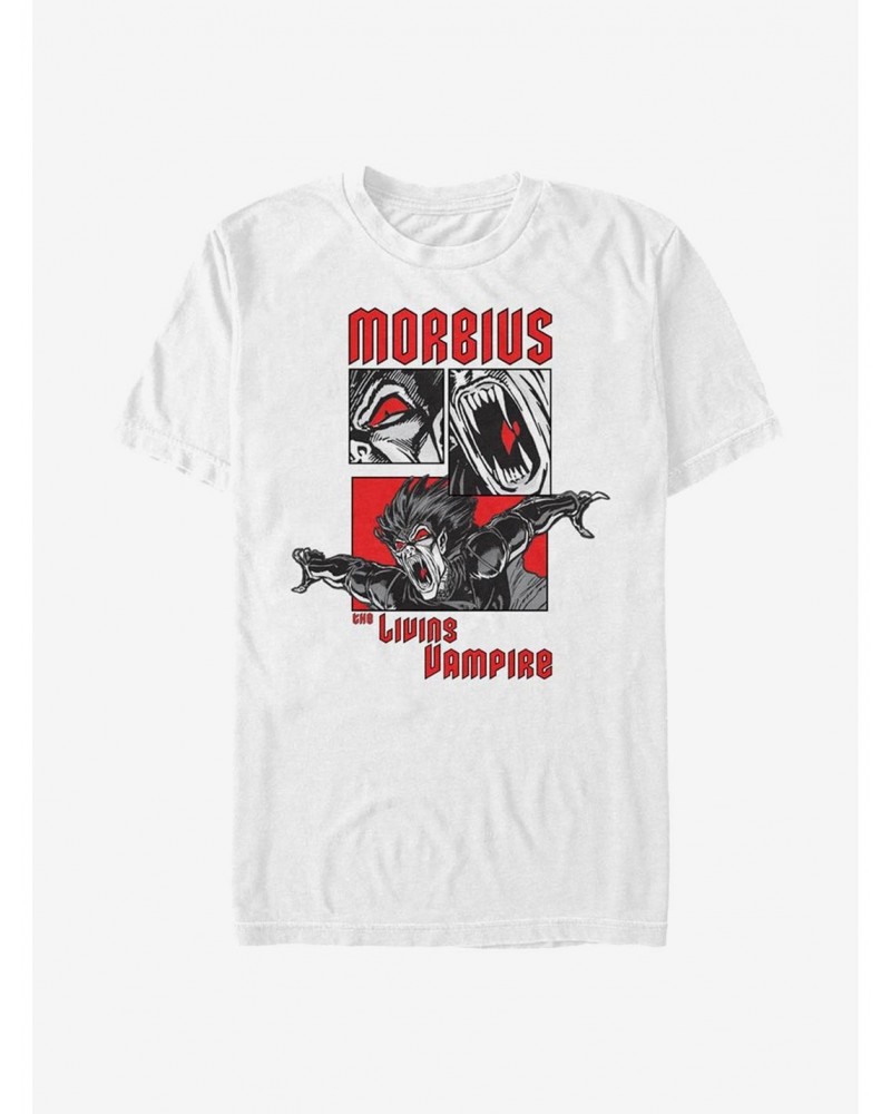 Marvel Morbius The Living Vampire Panels T-Shirt $8.99 Merchandises