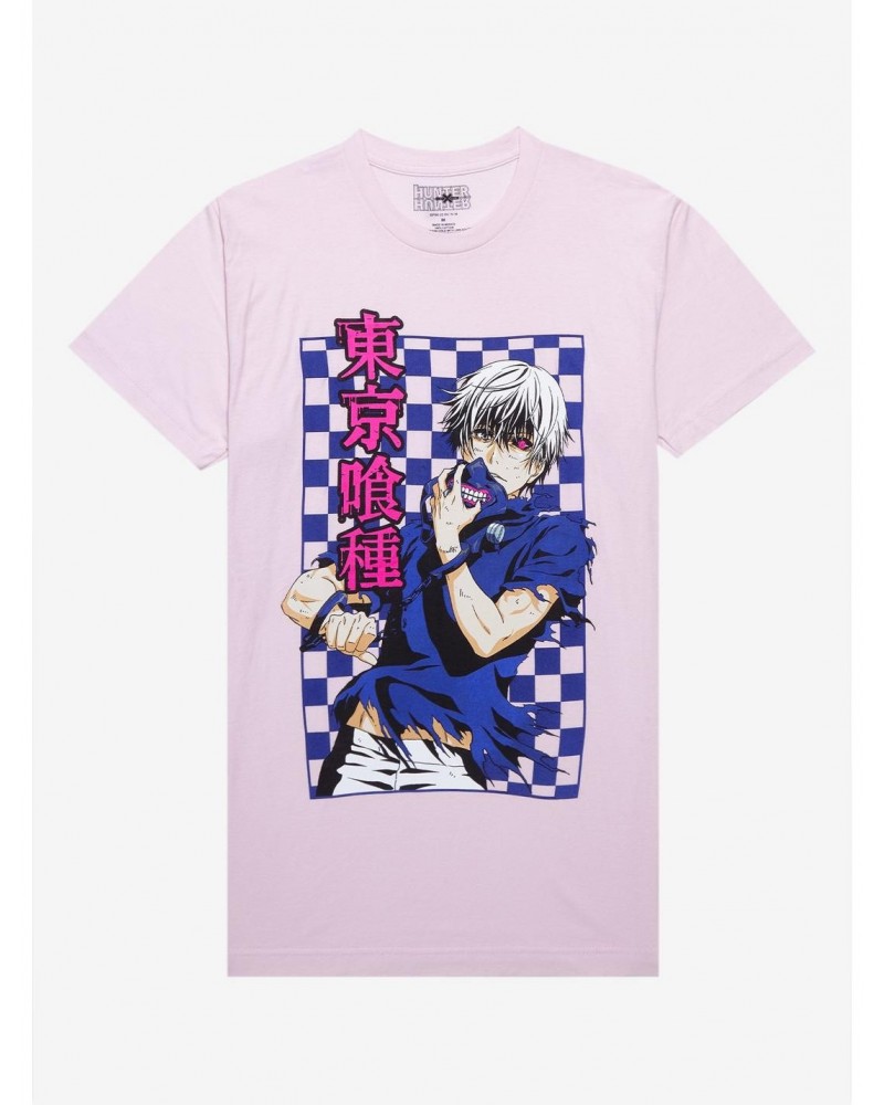 Tokyo Ghoul Kaneki Checkered Print T-Shirt $7.46 T-Shirts