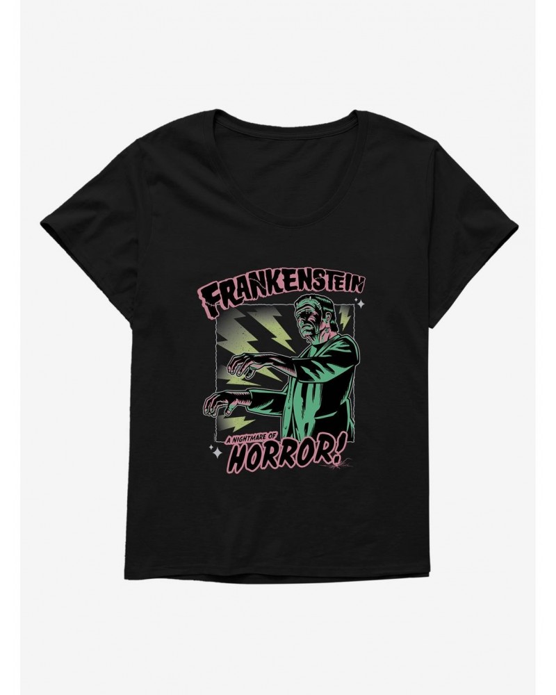 Universal Monsters Frankenstein Nightmare Of Horror Girls T-Shirt Plus Size $7.42 T-Shirts