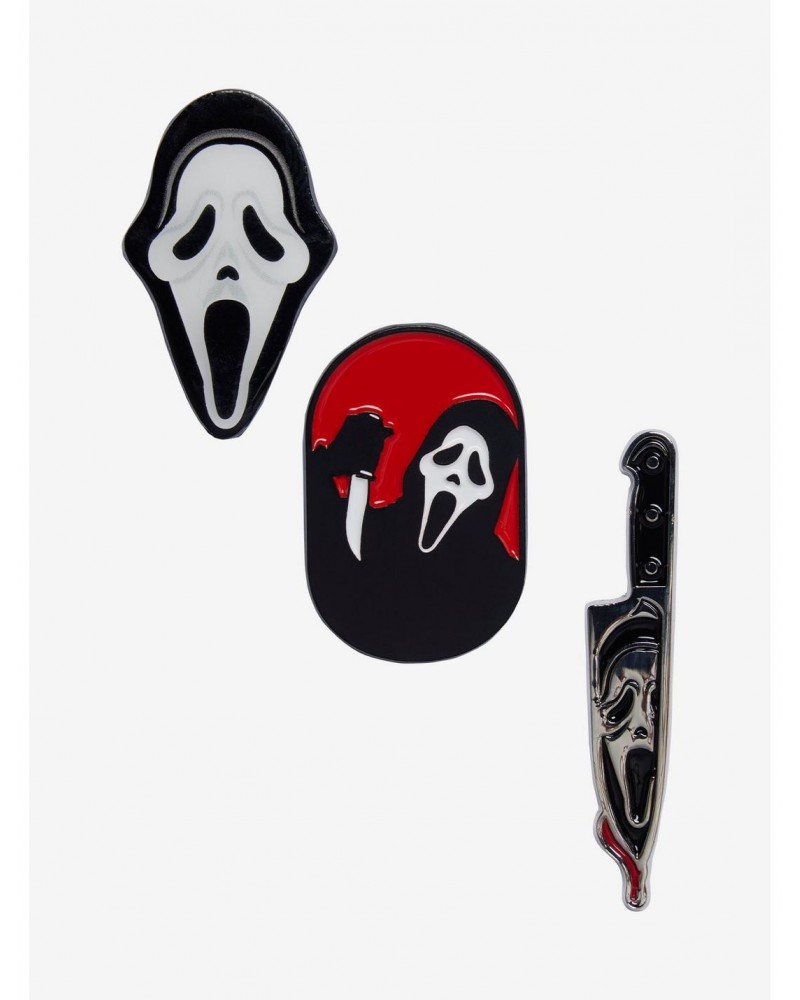 Scream Ghost Face Mask Knife Enamel Pin Set $5.24 Pin Set