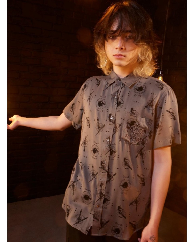 Shadow And Bone Crows Woven Button-Up $11.49 Button-Up