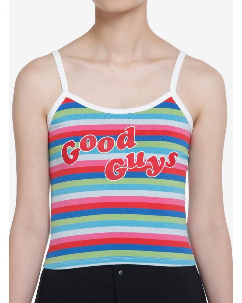 Chucky Good Guys Stripe Girls Crop Tank Top $10.31 Tops