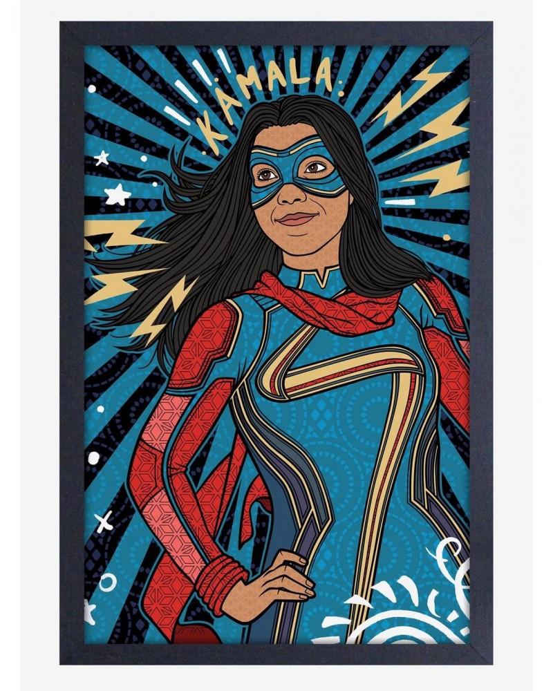 Marvel Miss Marvel Kamala Framed Wood Wall Art $11.70 Merchandises