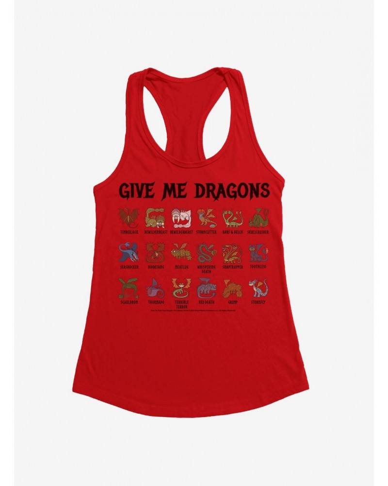 How To Train Your Dragon Give Me Dragons List Girls Tank $6.77 Merchandises